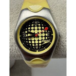Speedo AVQL05 New Battery Ladies Watch 24MM 7" Yellow Rubber Band‎
